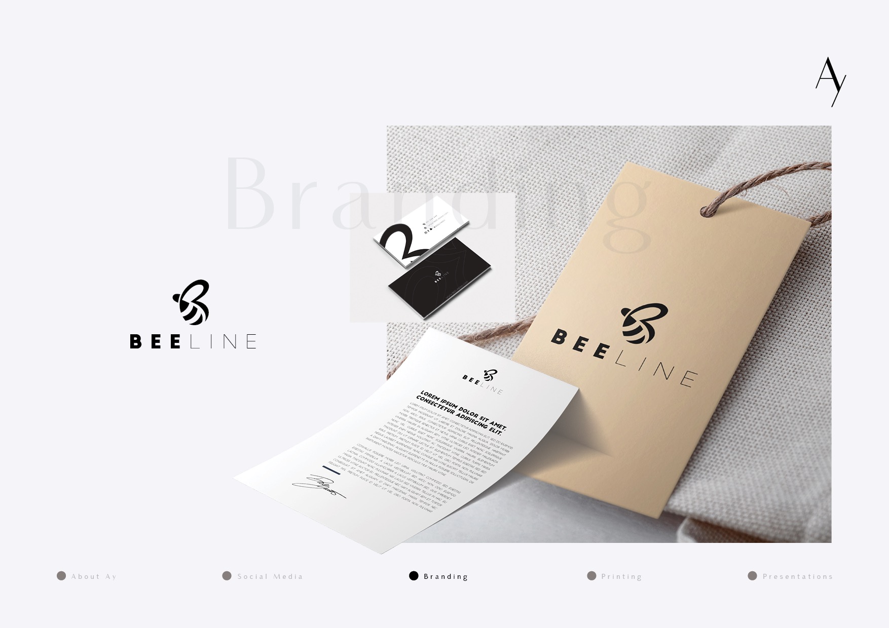 تصميم هوية بصرية لماركة BeeLine للأزياء — AY. Design
