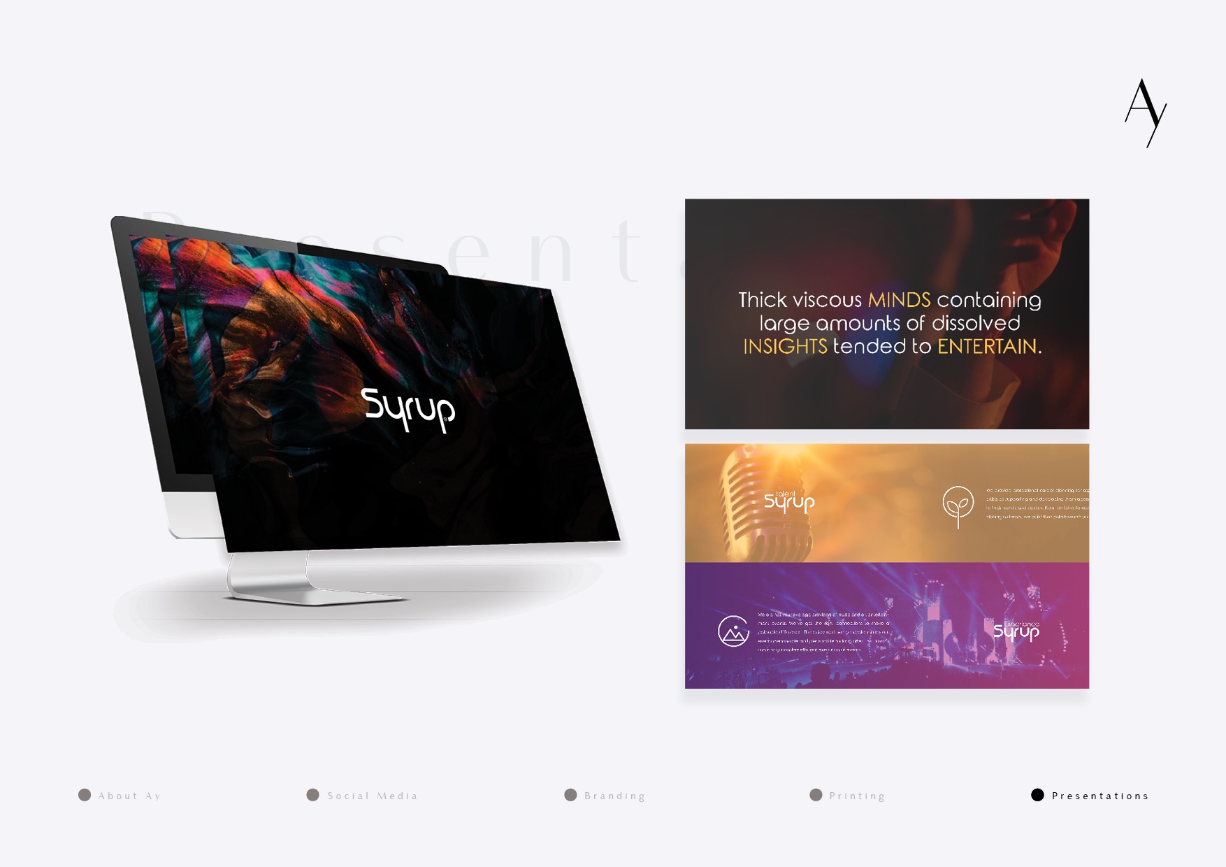 تصميم عرض تقديمي لـ Syrup — AY. Design